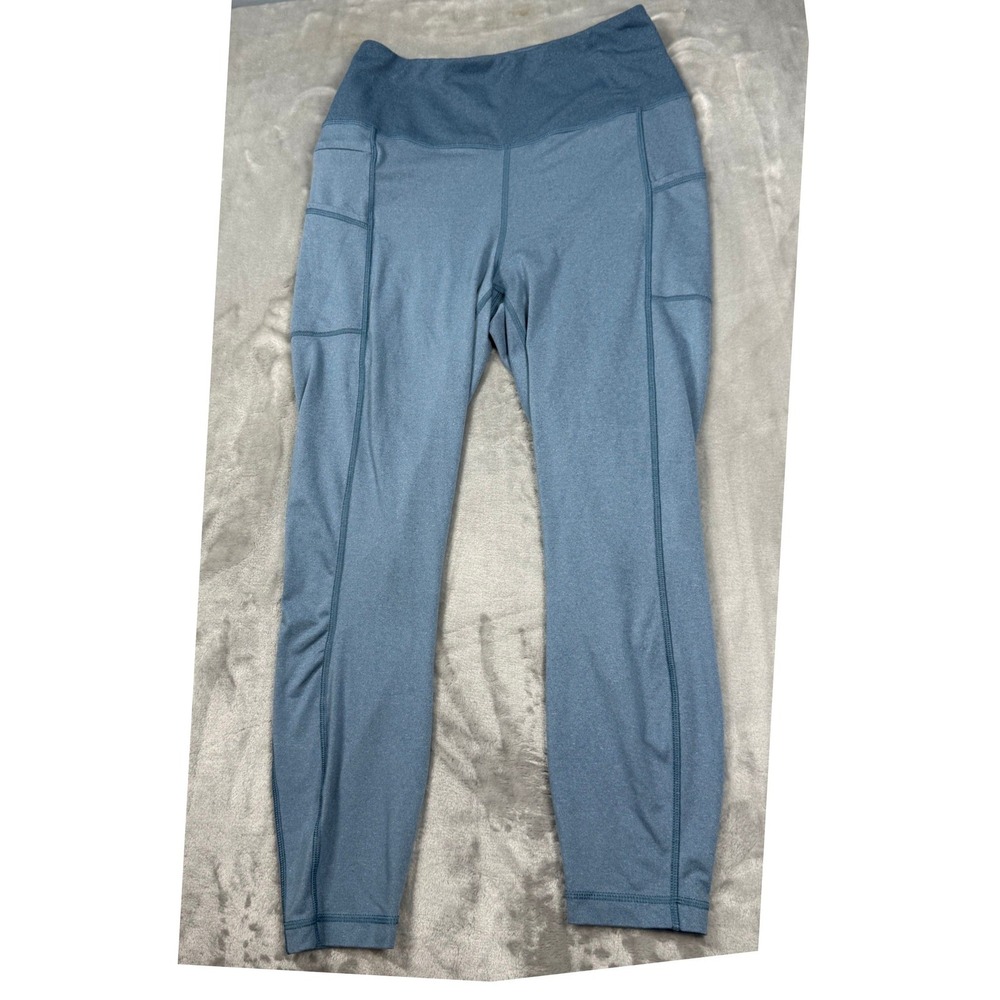 Patagonia Womens Blue Heathered High Rise Active Leggings Pockets Size L
